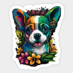 Colorful puppy Dog design #1 Sticker